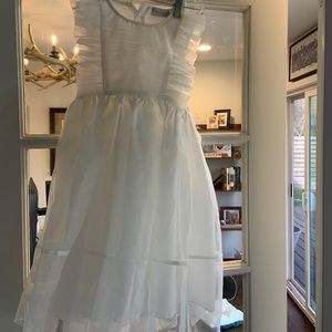 White sheer ruffle dress